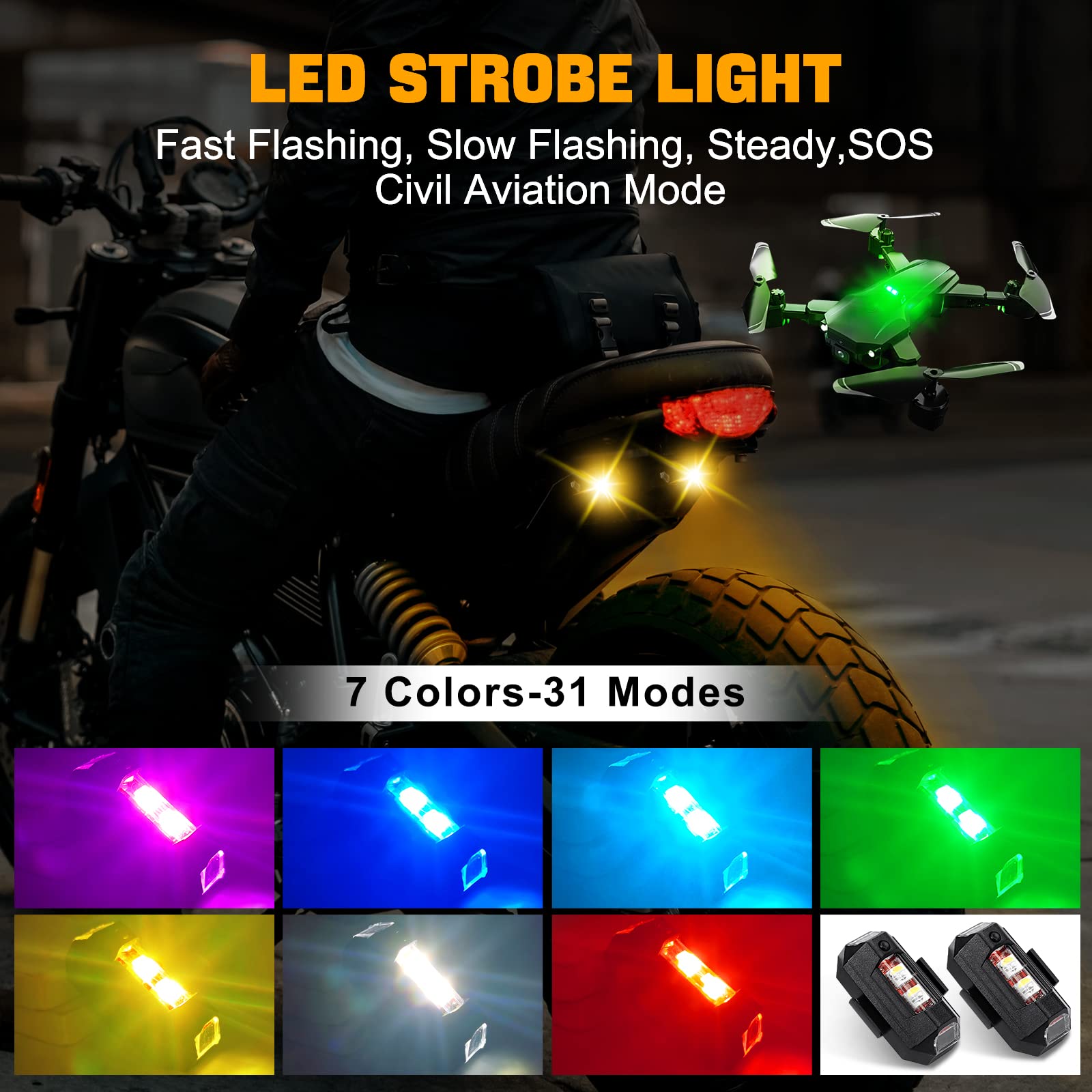 Drone Led Light - Światła motocyklowe Dron Światło stroboskopowe USB