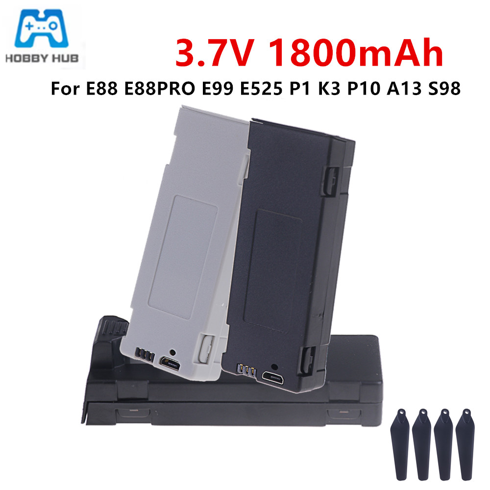 Drone Charger - Akumulator E88, bateria 3.7V 1800mAh do