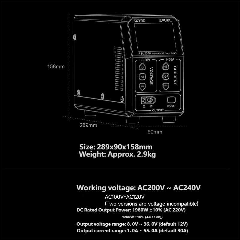 SKYRC PSU2000 1980W Regulowany – Drone Charger recenzja i cena