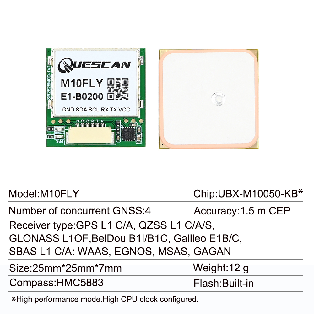 Quescan 25mm * 25mm M10FLY 10H – Drone Gps Module recenzja i cena